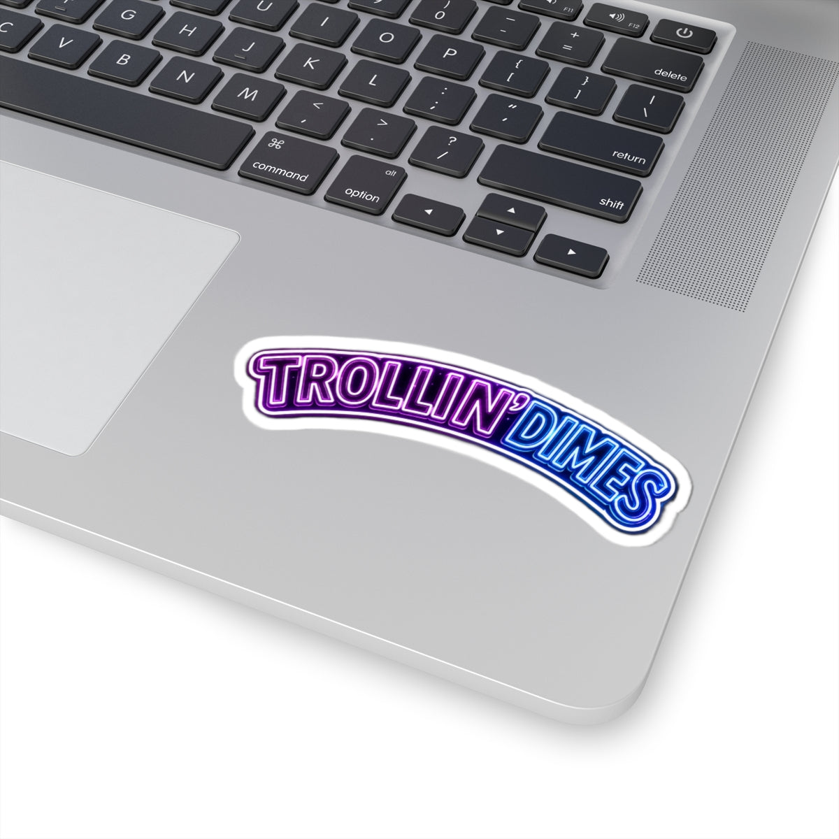 Sticker – Neon "Trollin' Dimes" Kiss-Cut Decorative Laptop Sticker