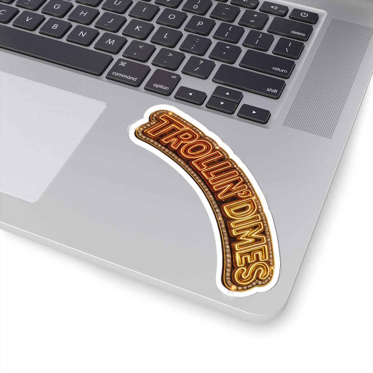 Sticker — Retro Neon "Trollin' Dimes" Kiss-Cut Decal