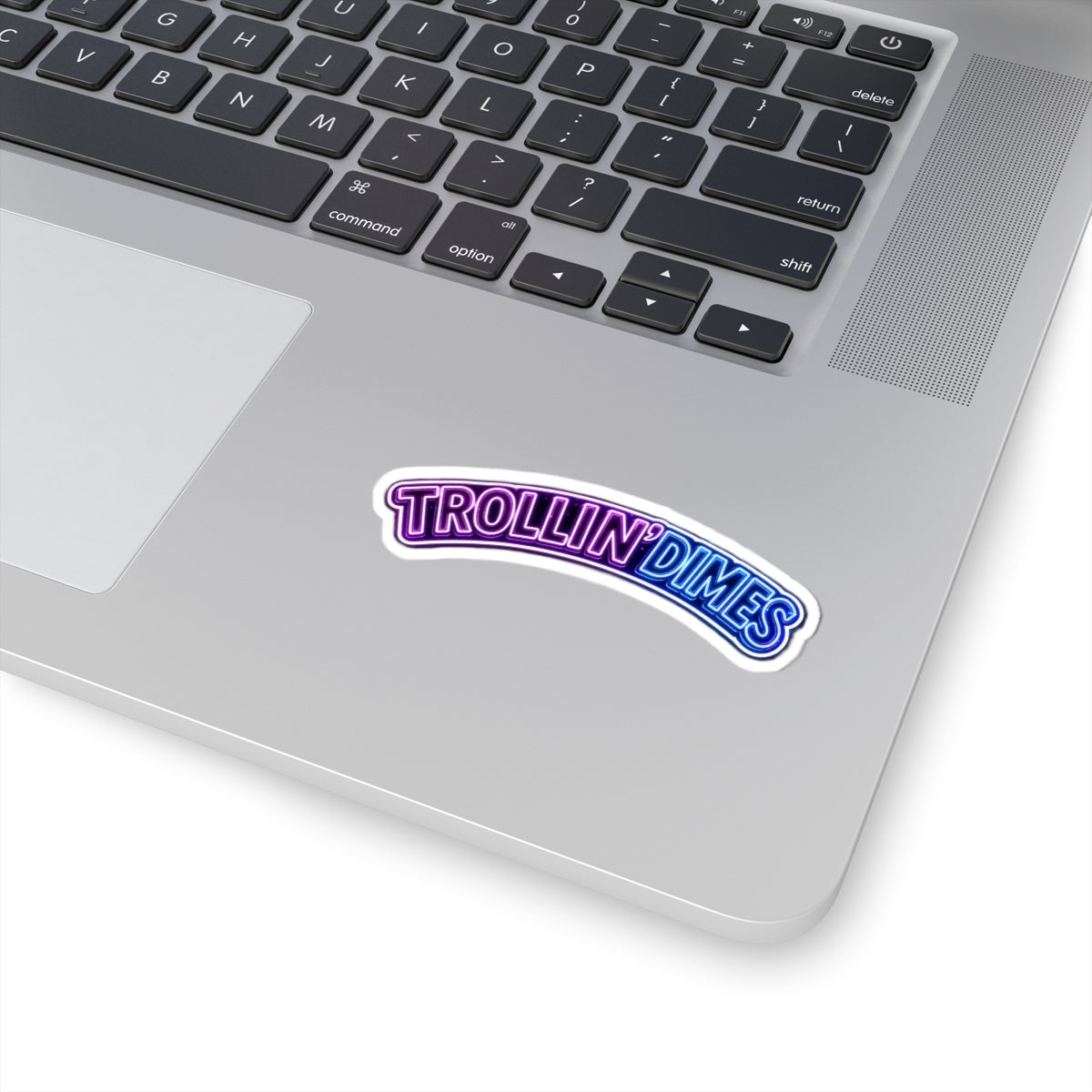 Sticker – Neon "Trollin' Dimes" Kiss-Cut Decorative Laptop Sticker