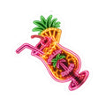 Neon Pineapple Cocktail Sticker — 'Trollin' Dimes' Kiss-Cut Vinyl