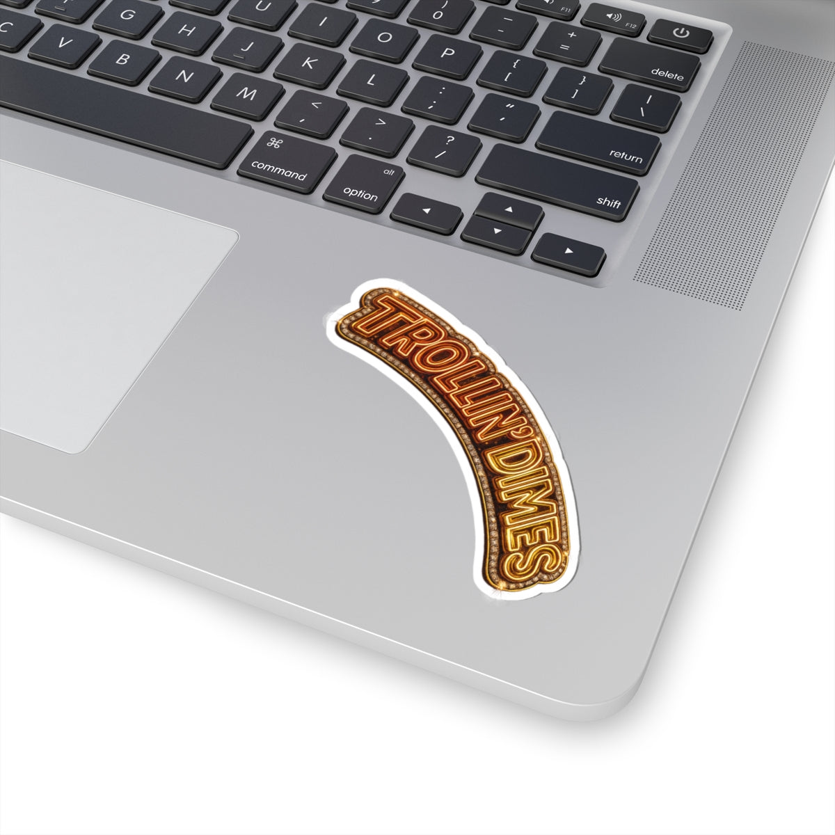 Sticker — Retro Neon "Trollin' Dimes" Kiss-Cut Decal