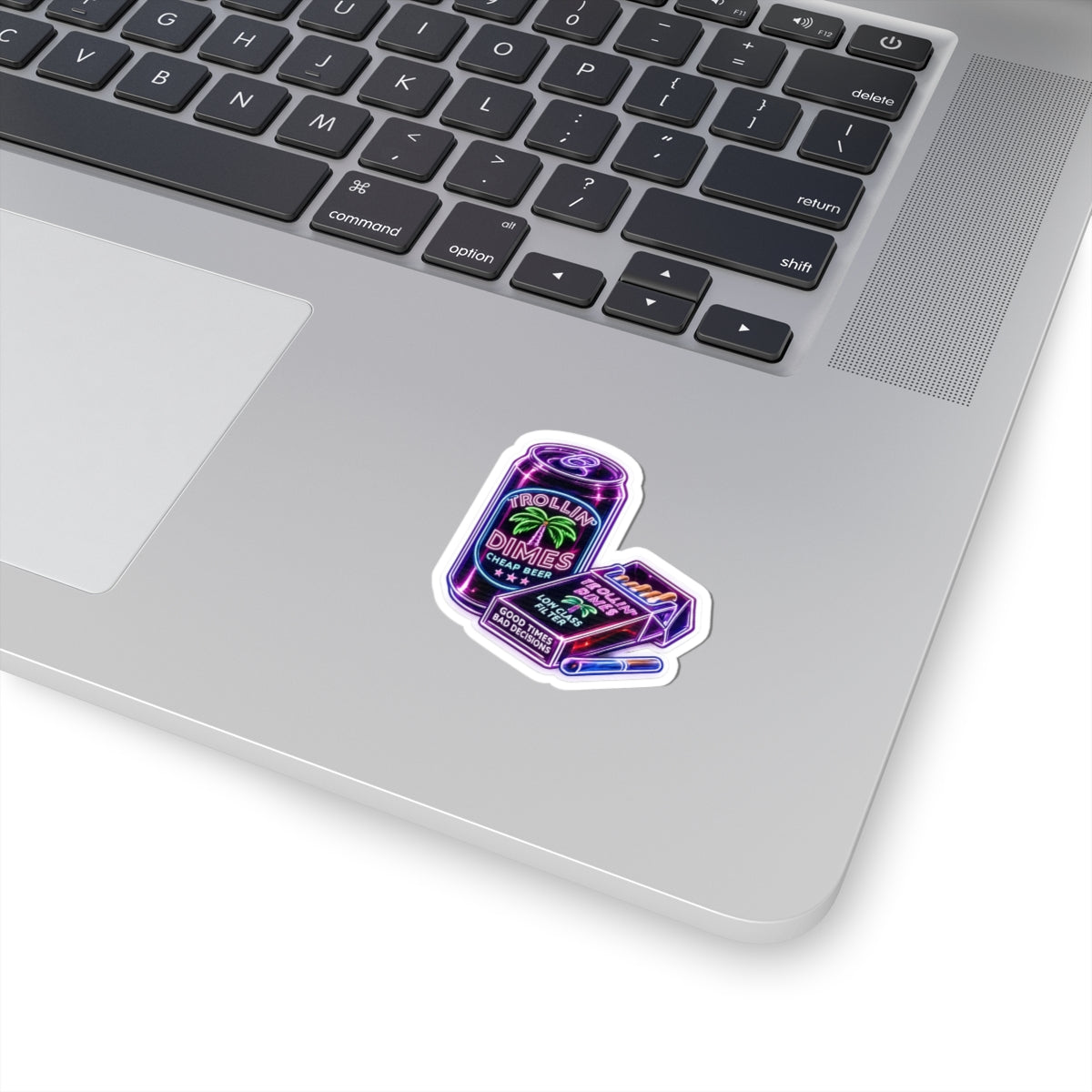 Kiss-Cut Stickers - Neon 'Trollin' Dimes' Beer & Cigarette Pack Sticker Set
