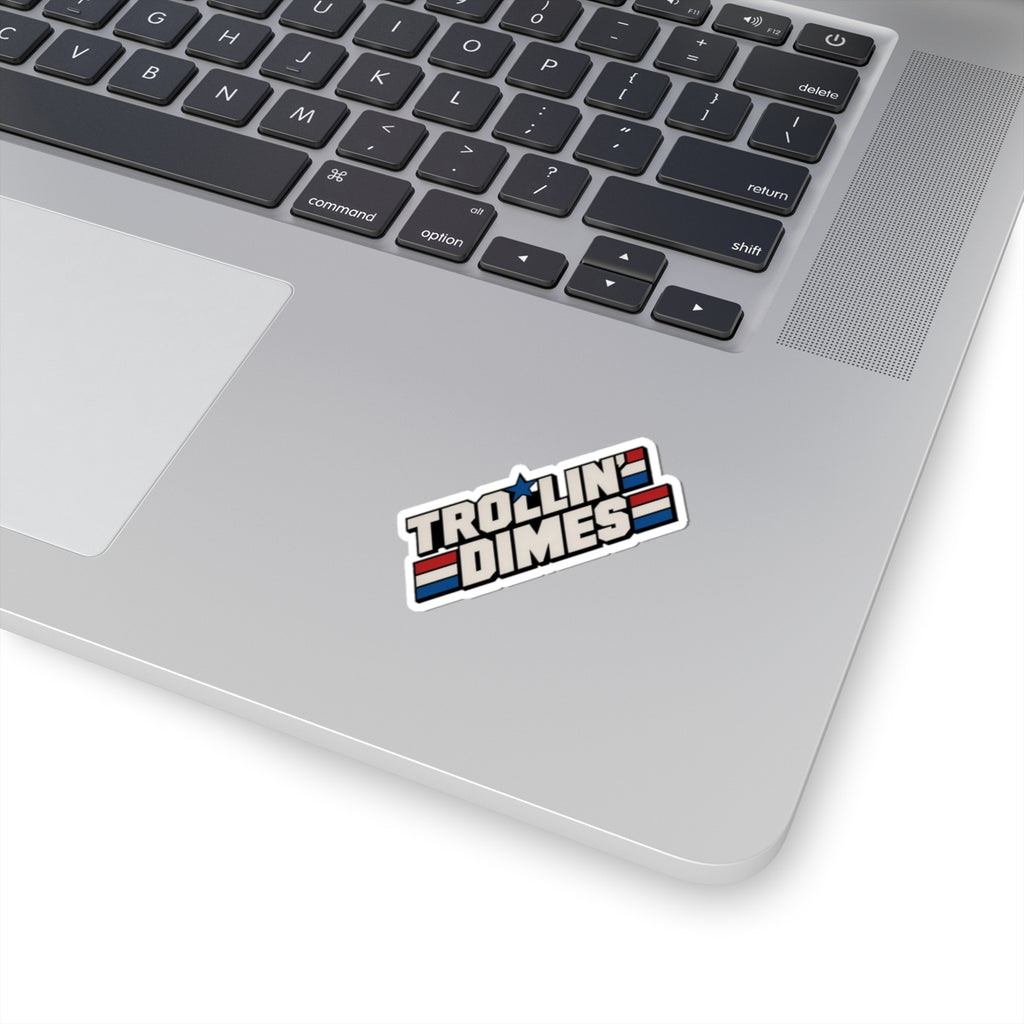 Trollin' Dimes Sticker — Retro Patriotic Laptop Decal