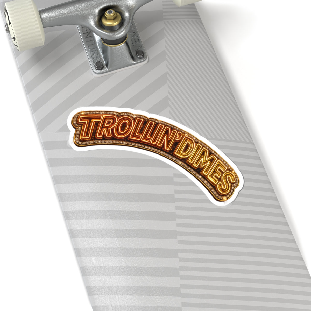 Sticker — Retro Neon "Trollin' Dimes" Kiss-Cut Decal