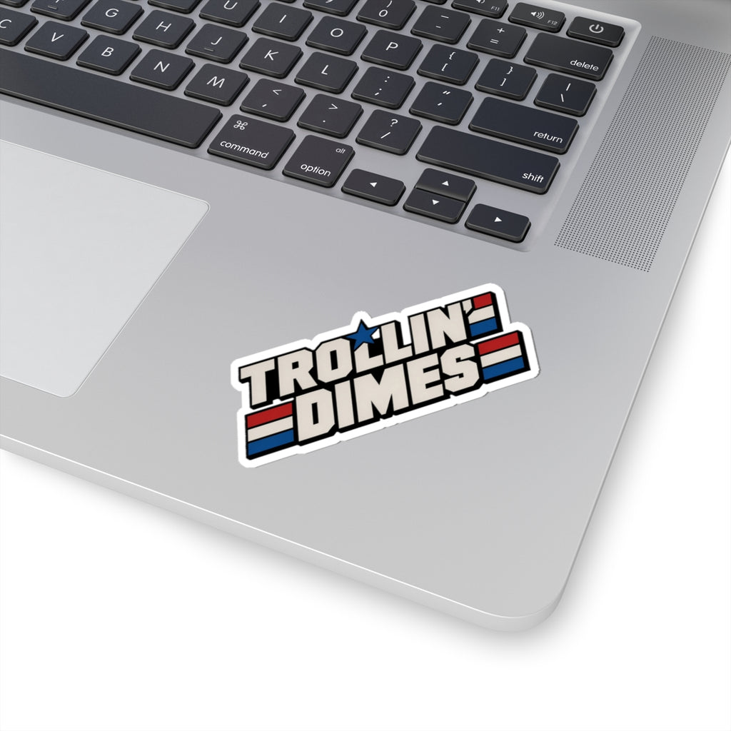 Trollin' Dimes Sticker — Retro Patriotic Laptop Decal