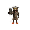 Possum Selfie Die-Cut Outdoor Sticker — Transparent Weatherproof Sticker