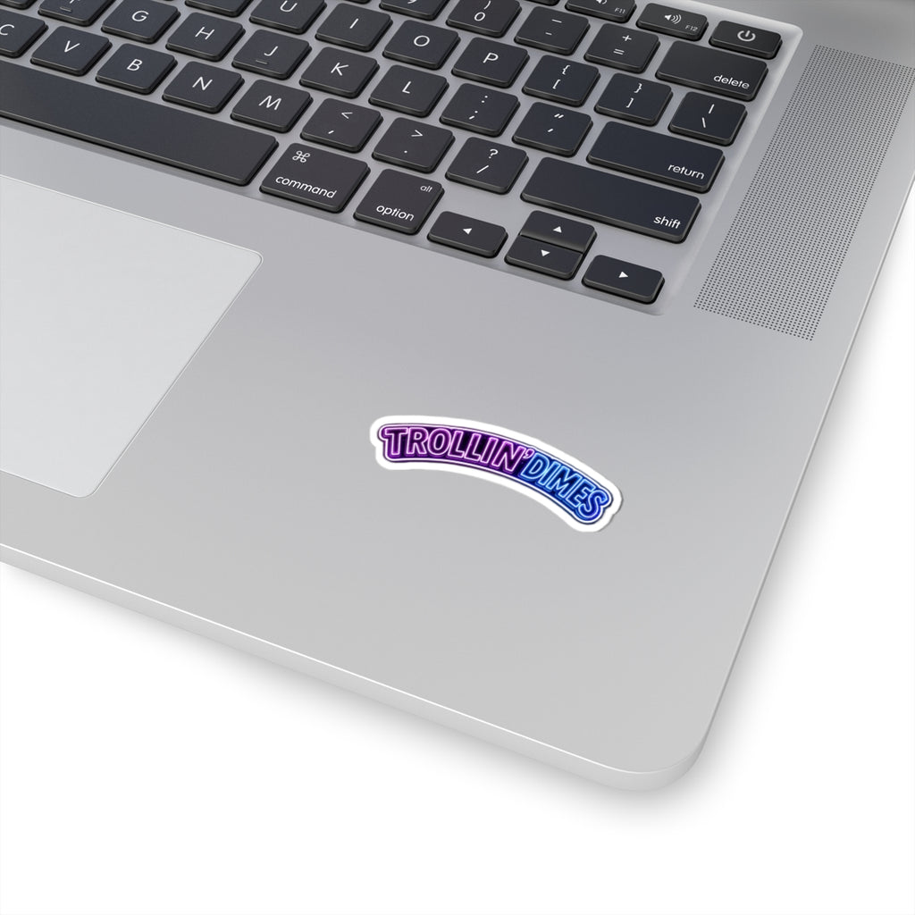 Sticker – Neon "Trollin' Dimes" Kiss-Cut Decorative Laptop Sticker